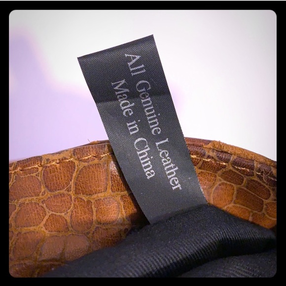 Perlina Croc Embossed Brown Leather Shoulder Bag - Picture 13 of 16